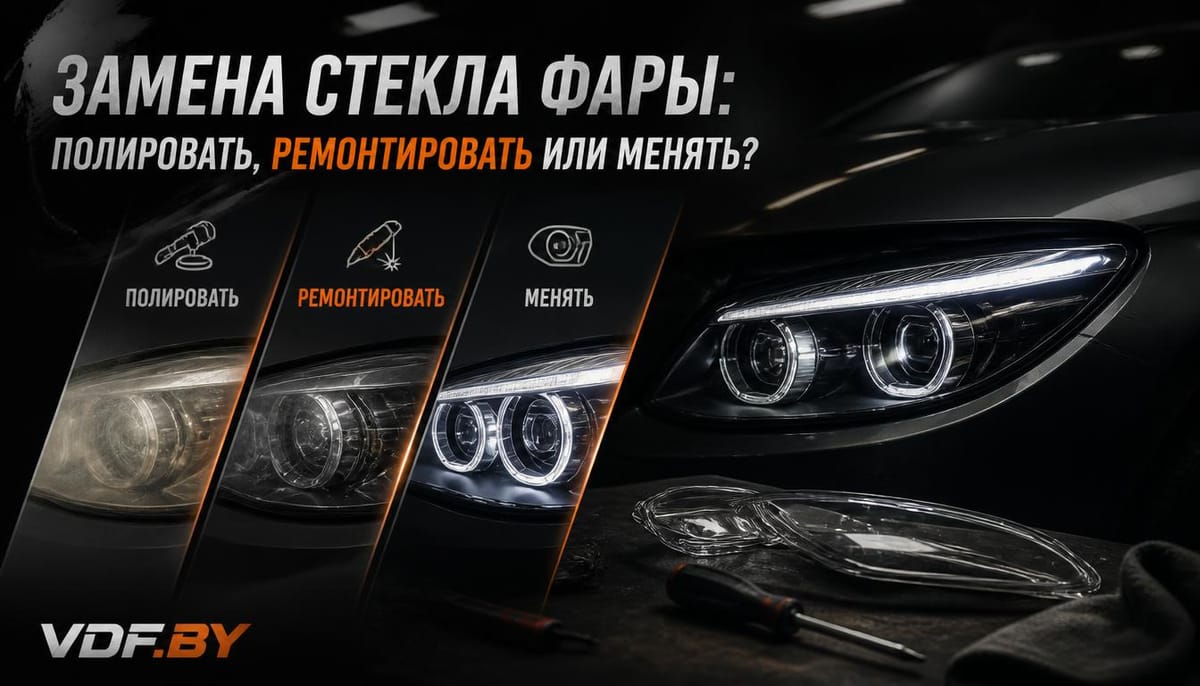 Замена стекла фары: полировать, ремонтировать или менять